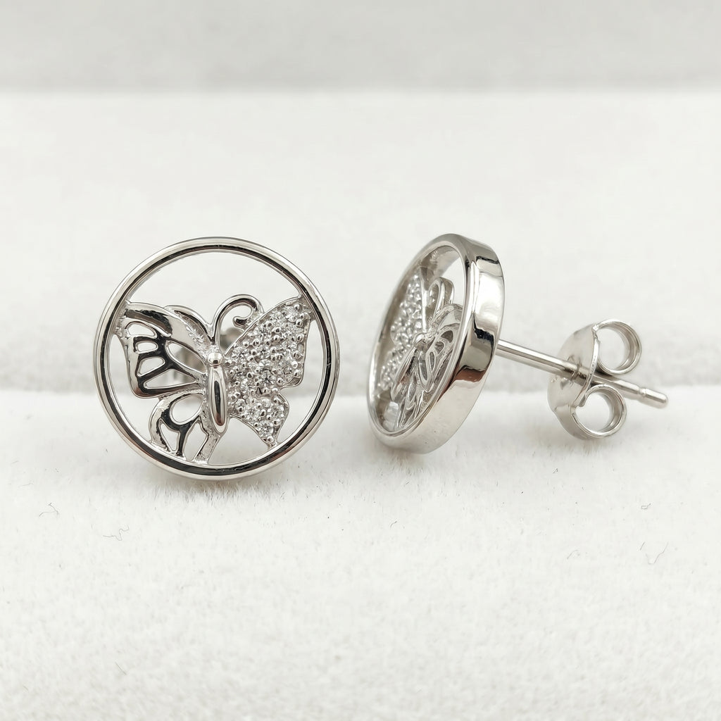Radiant Butterfly Circle Studs