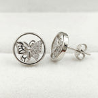 Radiant Butterfly Circle Studs
