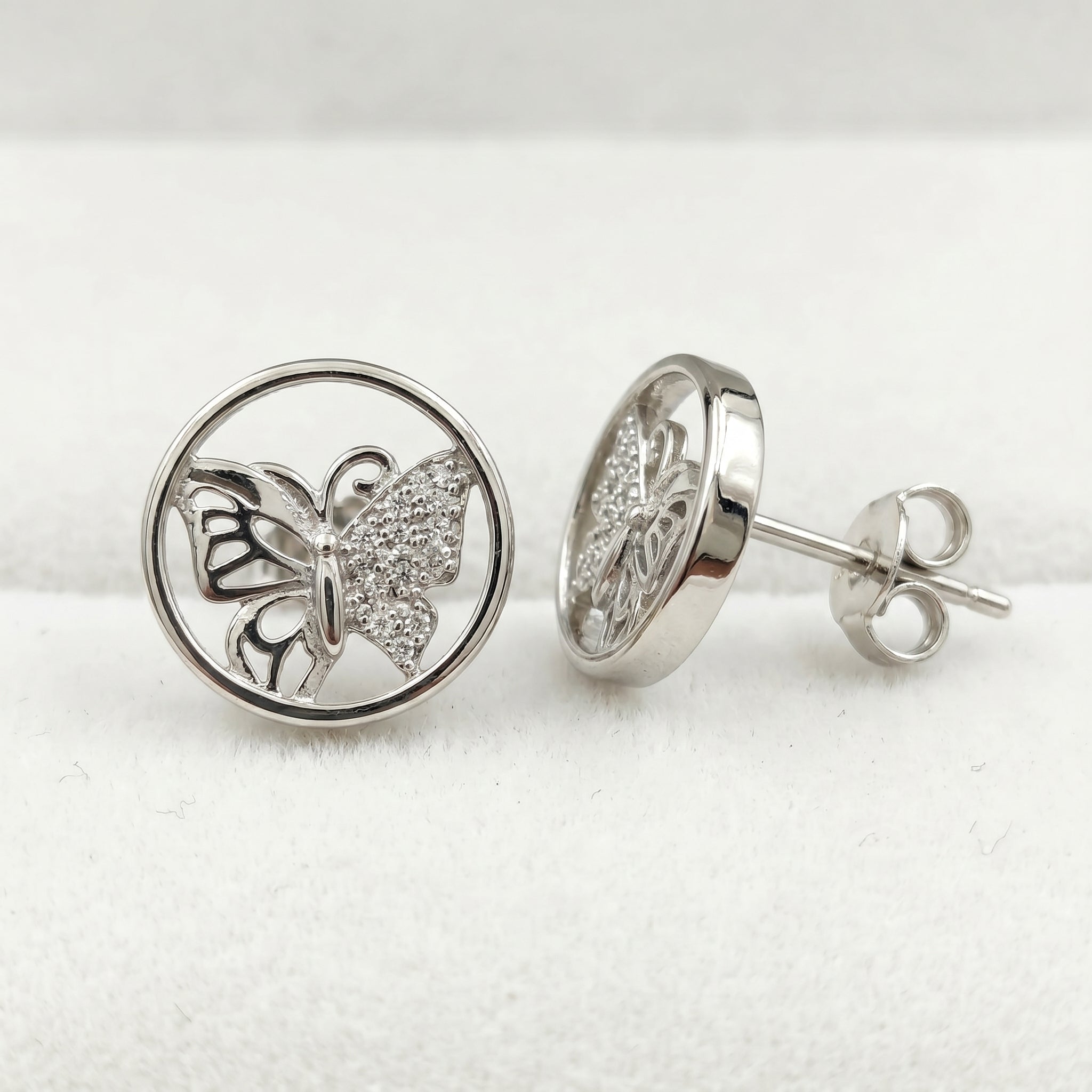 Radiant Butterfly Circle Studs