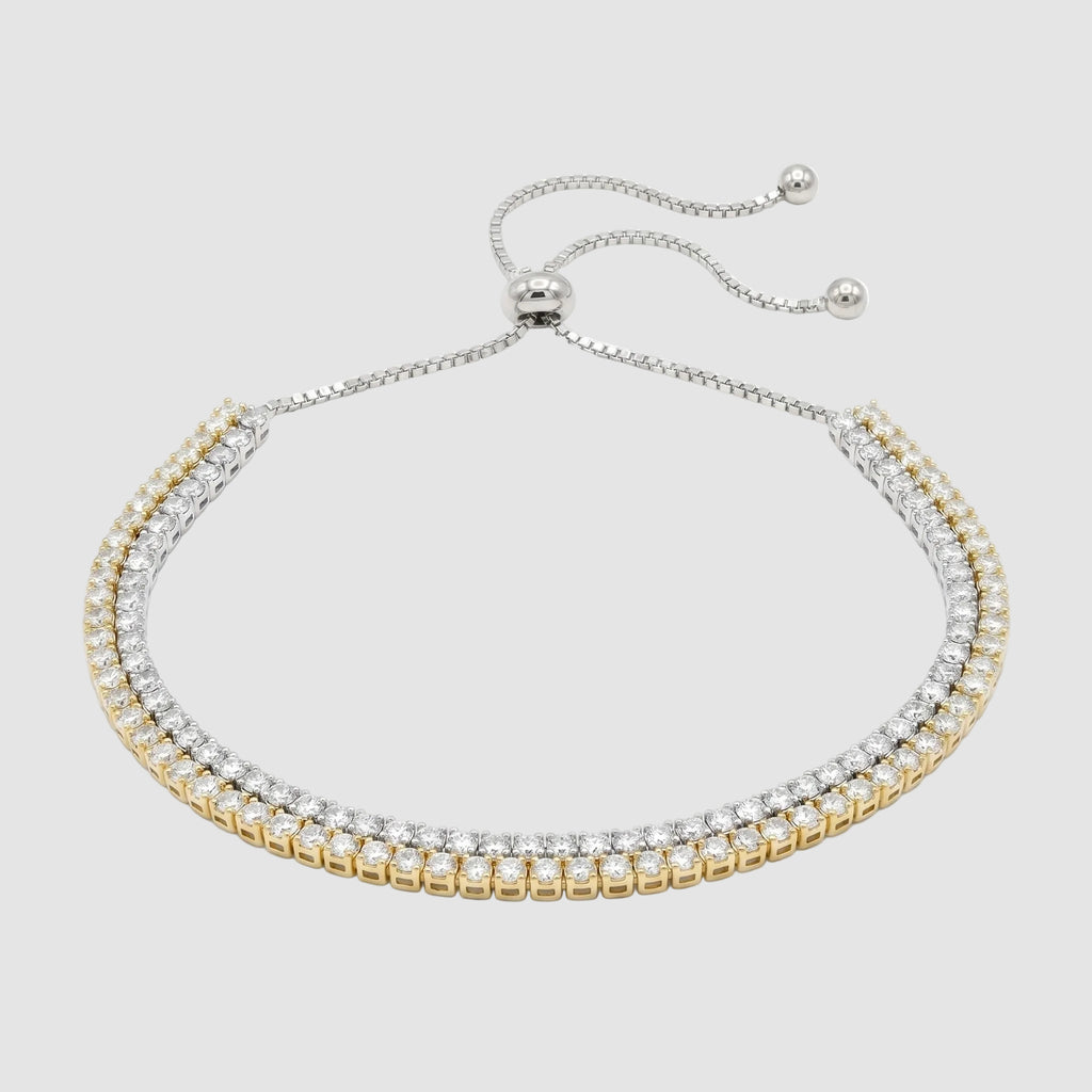 Luminous Two-Tone Double Row Bolo Bracelet