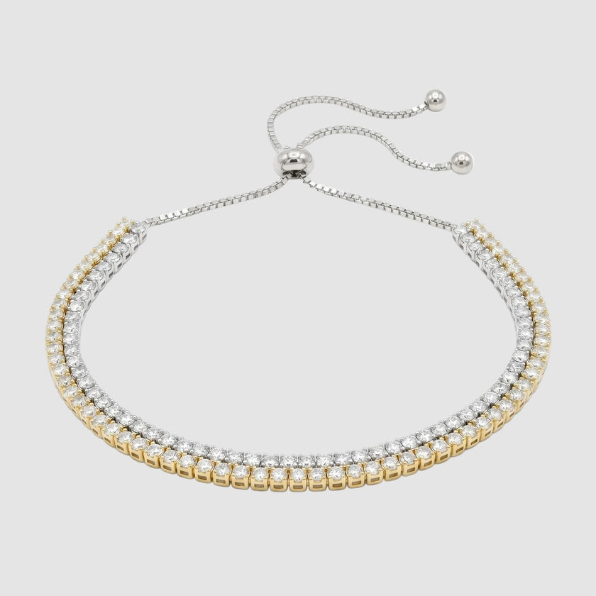 Luminous Two-Tone Double Row Bolo Bracelet