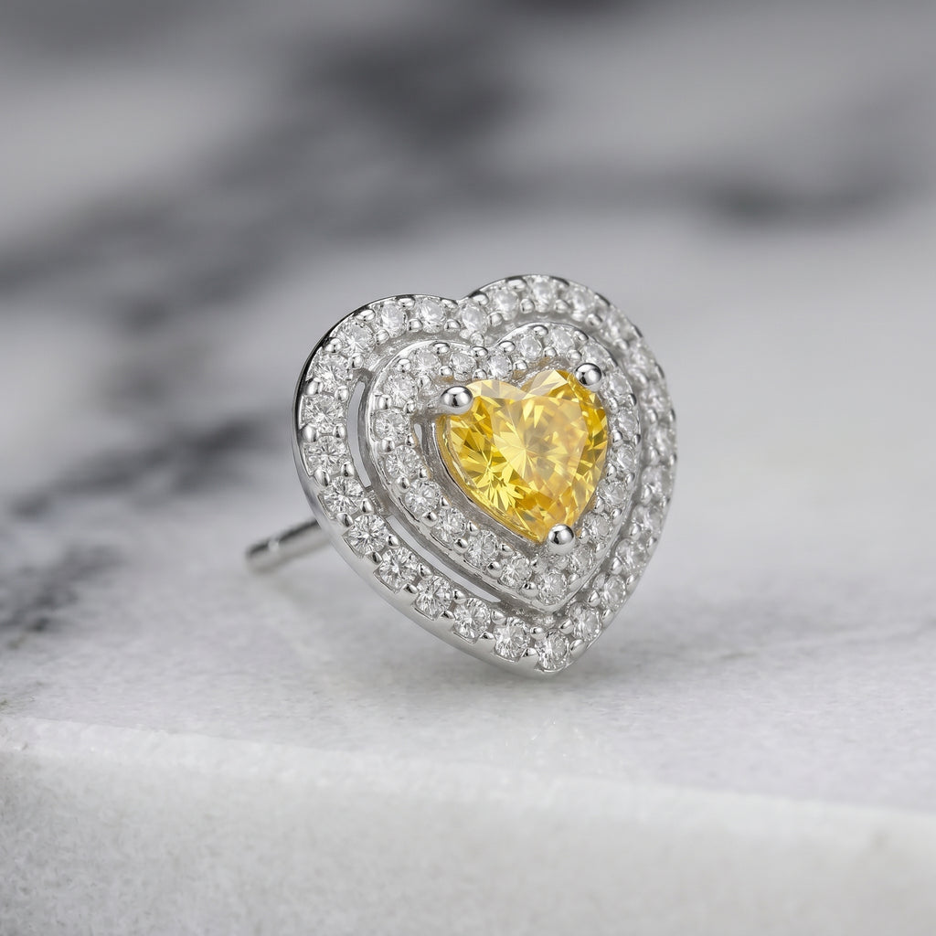 Brilliant Sunshine Heart Studs