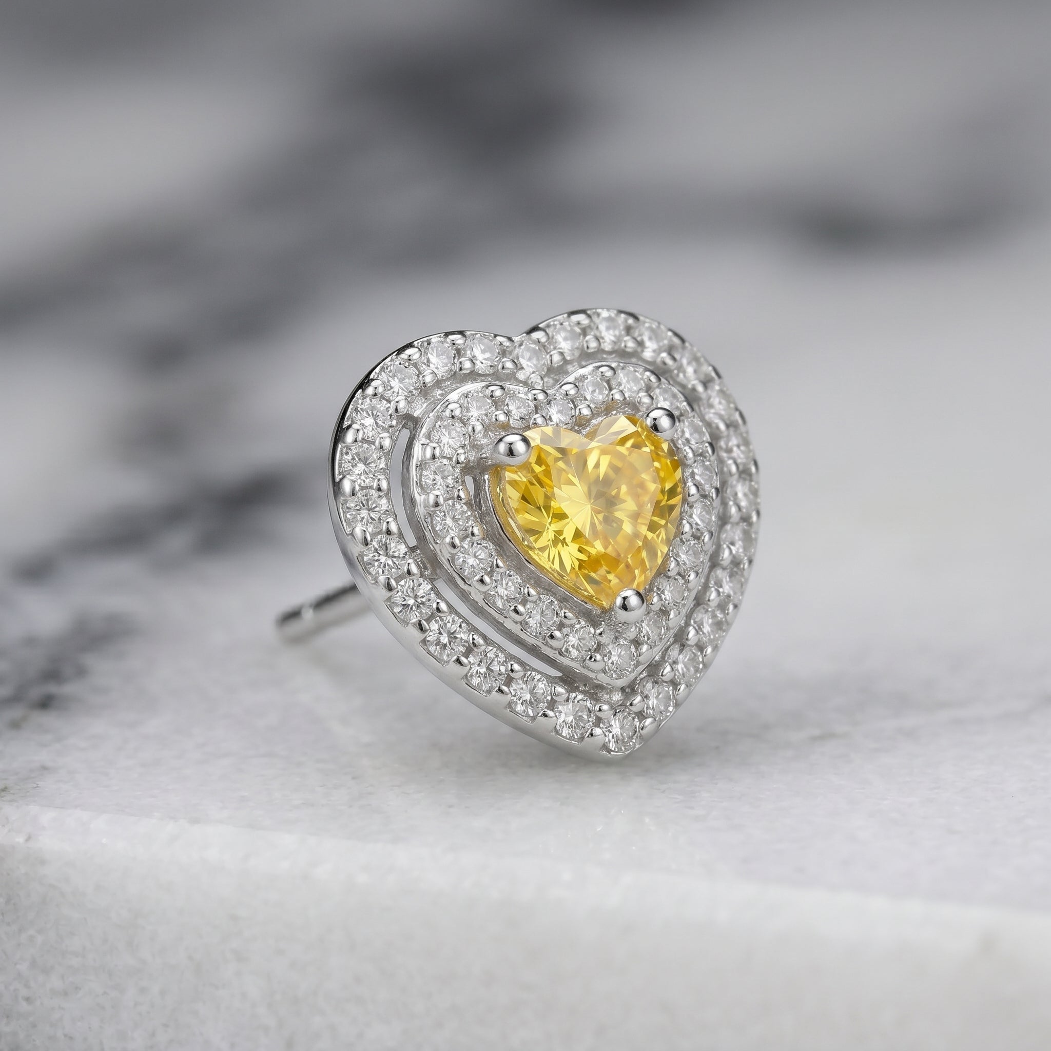 Brilliant Sunshine Heart Studs