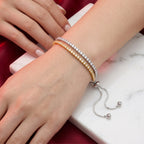 Luminous Two-Tone Double Row Bolo Bracelet