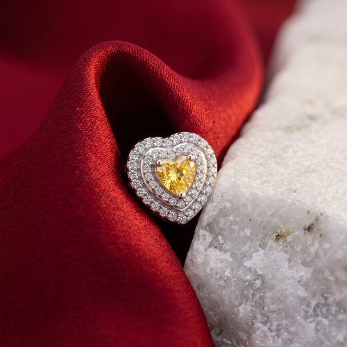 Brilliant Sunshine Heart Studs