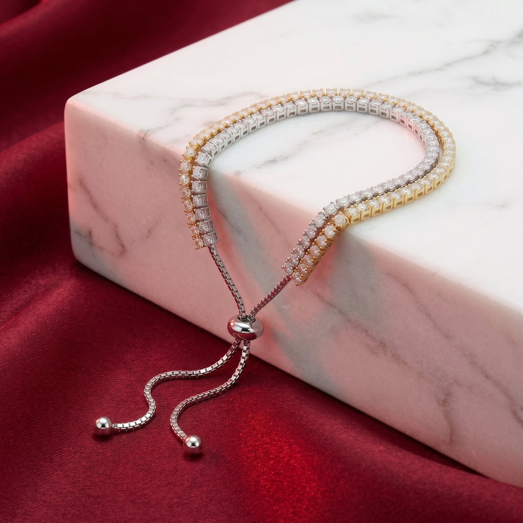 Luminous Two-Tone Double Row Bolo Bracelet