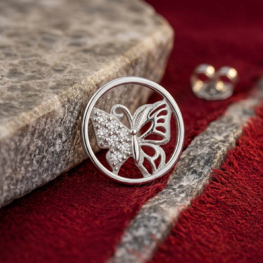 Radiant Butterfly Circle Studs