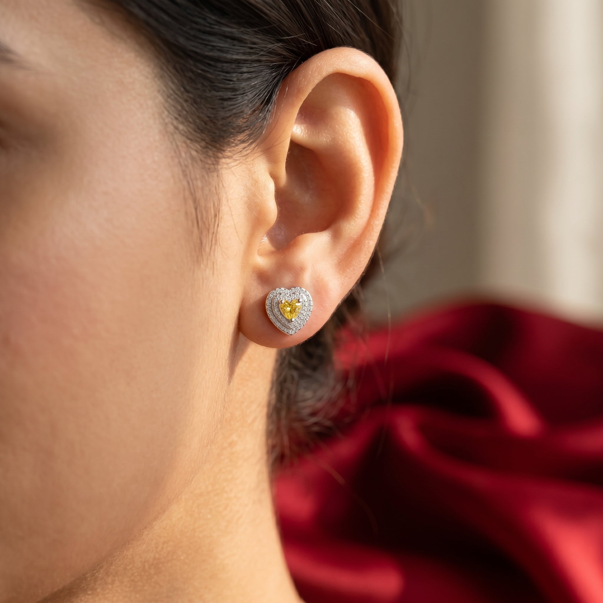 Brilliant Sunshine Heart Studs