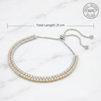 Luminous Two-Tone Double Row Bolo Bracelet