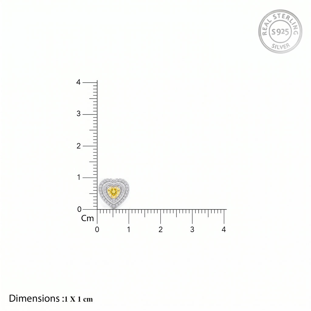 Brilliant Sunshine Heart Studs