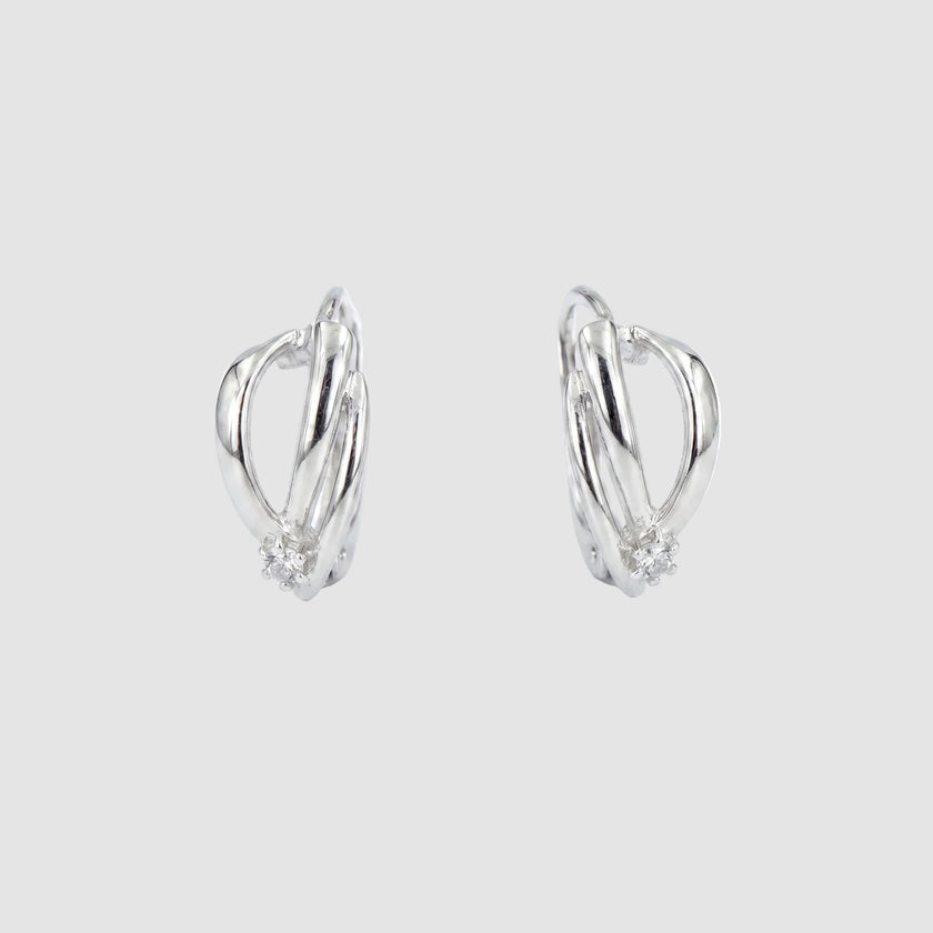 Silver Entwined Wave Huggies
